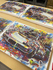 Colors of Speed Hand Embellished Canvases