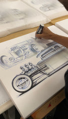 Traditionally Non Traditional Hot Rod Canvas Hand Embellished Canvas